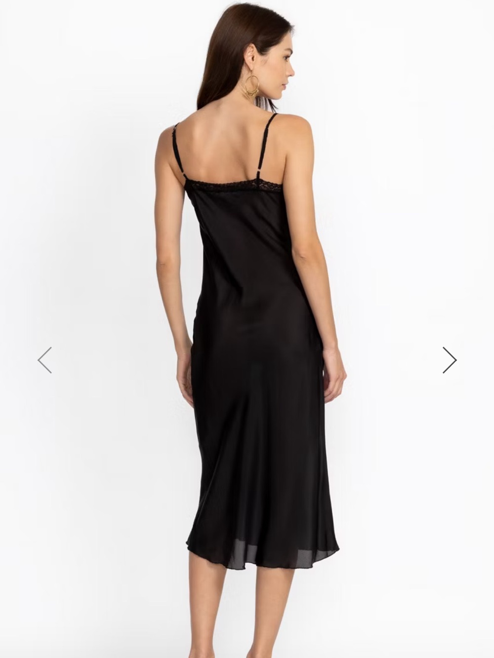 Johnny Was SILK Black Lace-Slip dress NWT Size XL 20” flat p2p, 22” at waist - Picture 5 of 11